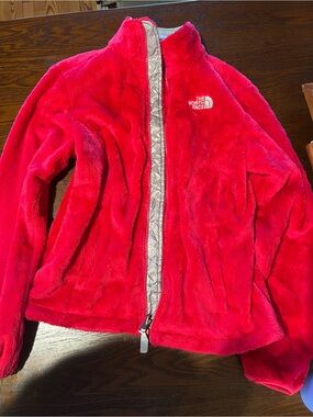 The North Face Pink Fuzzy Full-Zip Jacket - Small petite
